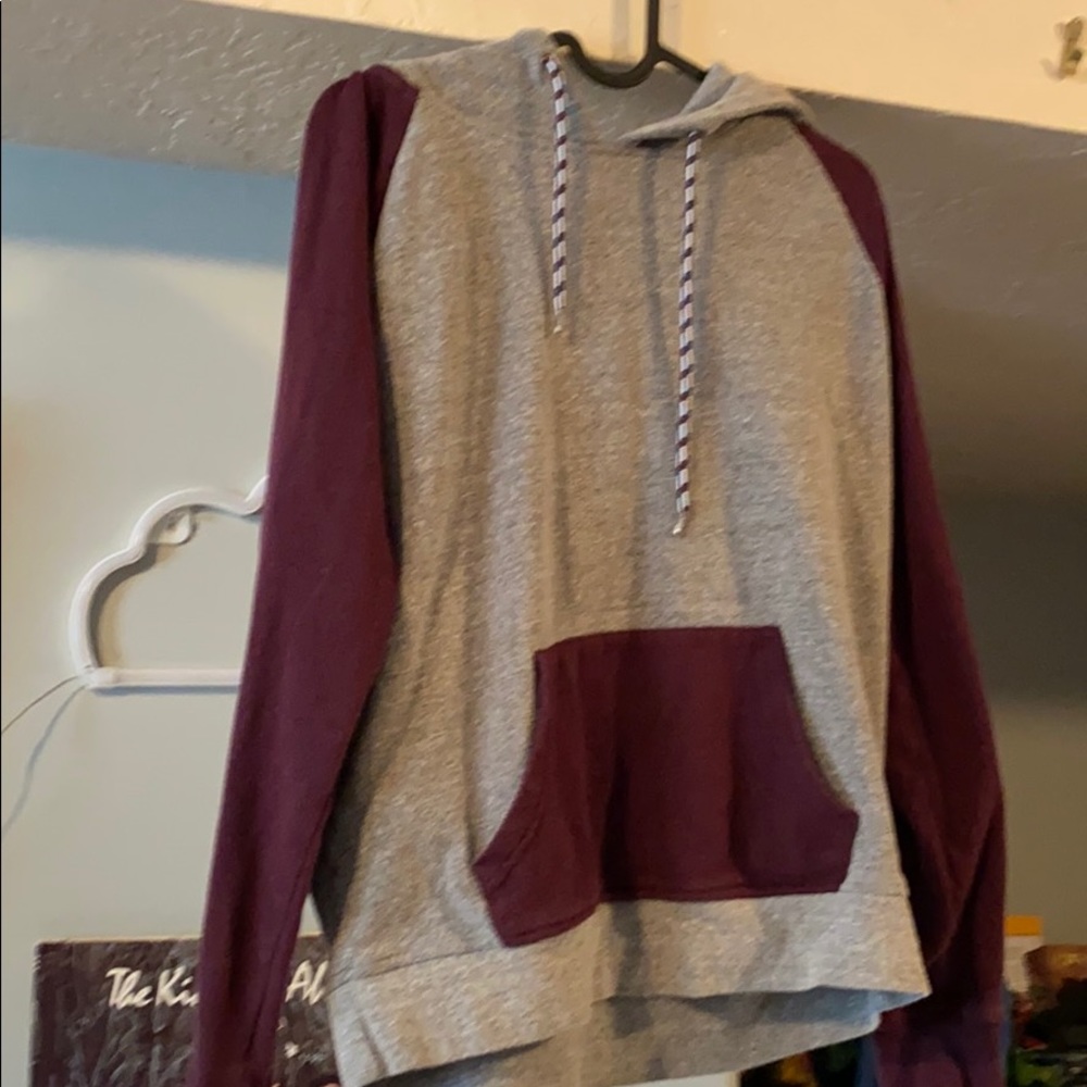 Zine grey and maroon hoodie